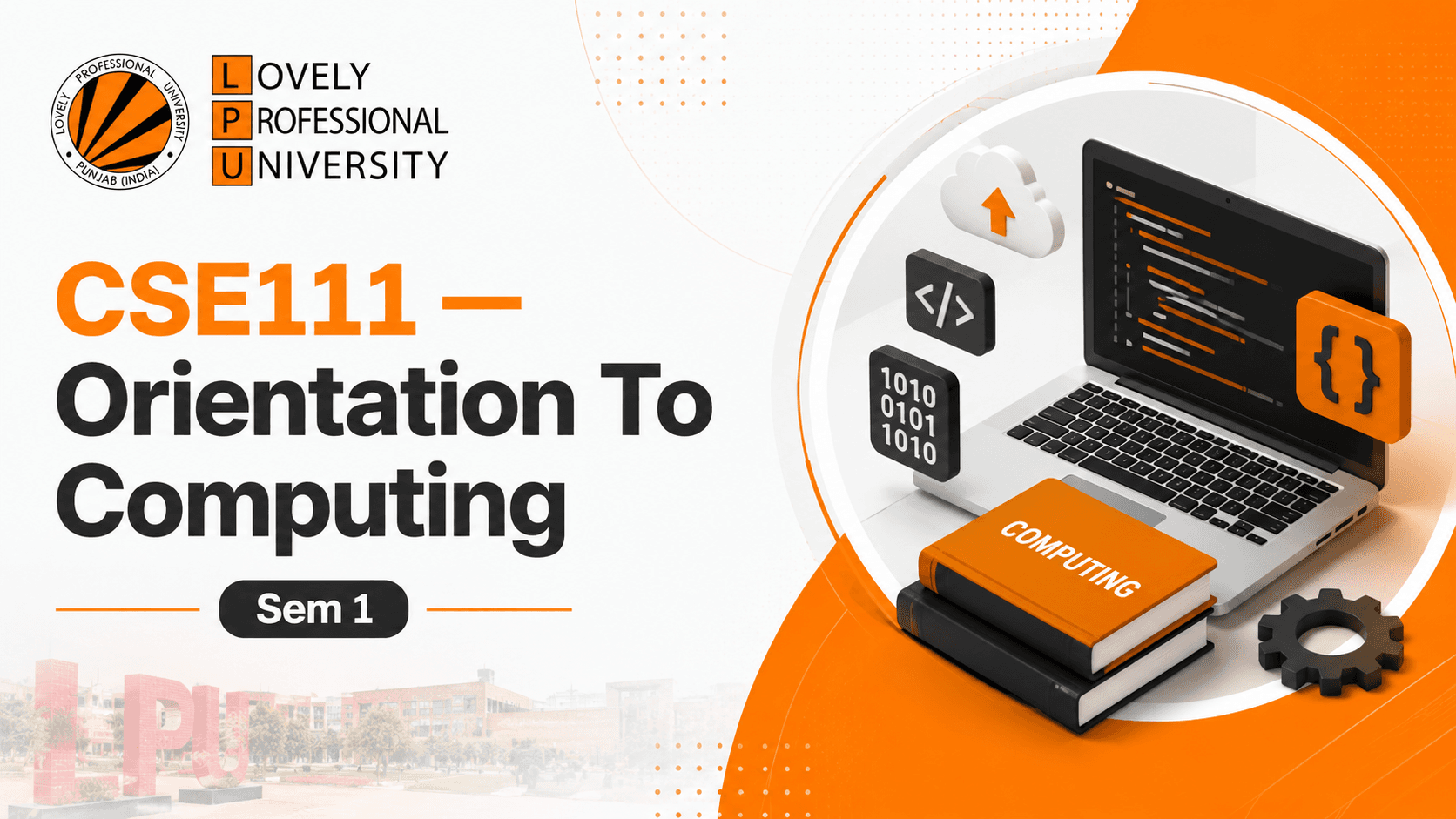 CSE111 — Orientation To Computing background cover